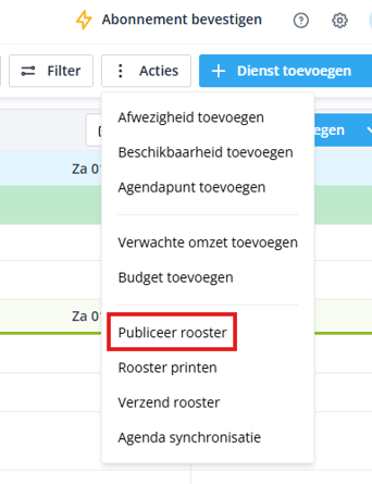 Publiceer rooster