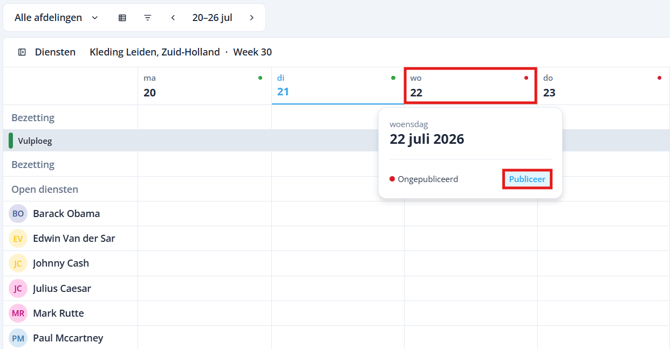Publish schedule bar NL-1