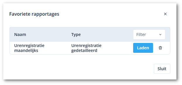 Reports Favorite report modal NL-shdw