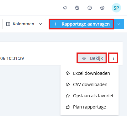 Reports Run report NL