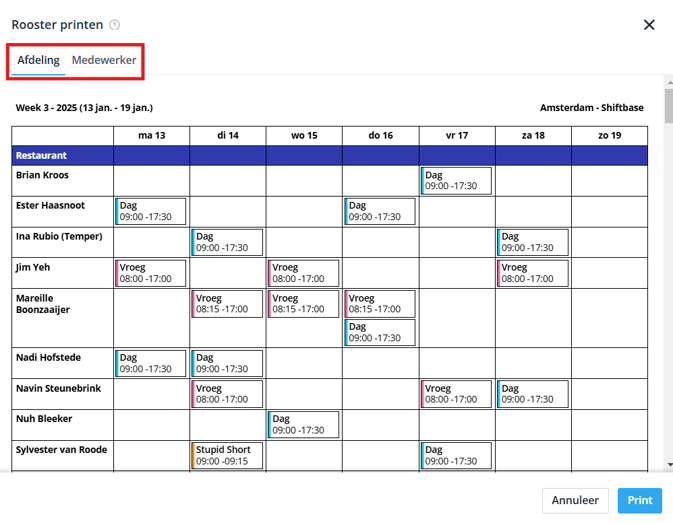 Rooster printen