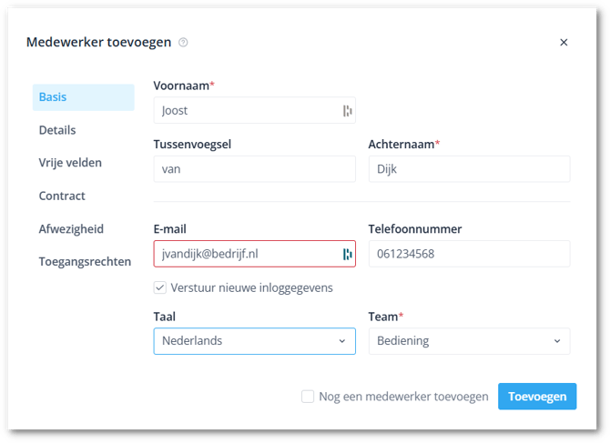 Medewerker toevoegen NL