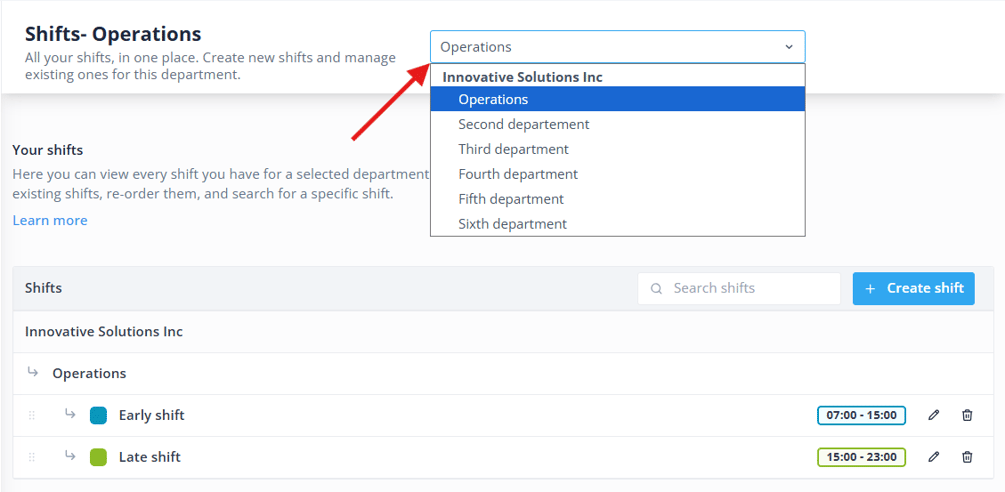 Help Shift Console Managing shift types