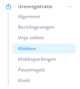 Settings timesheet clocking NL