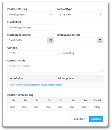 Startdatum Shiftbase