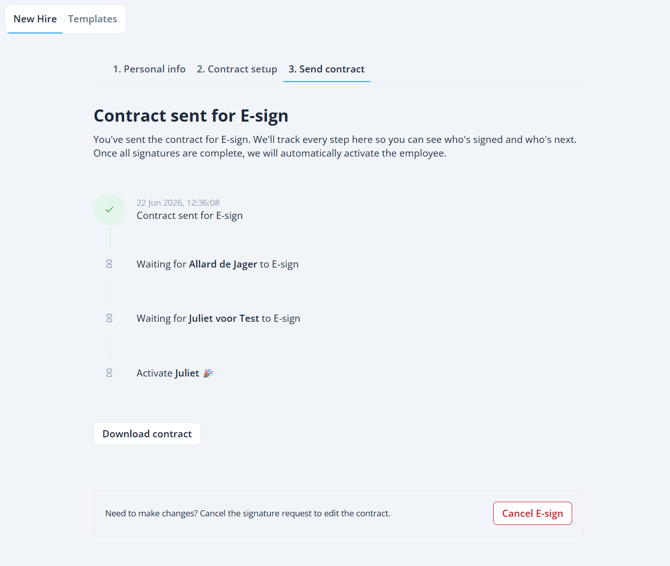 Step 3 signature status