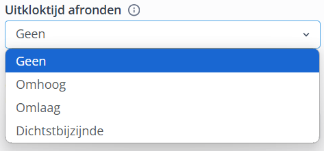 Uitkloktijd afronden