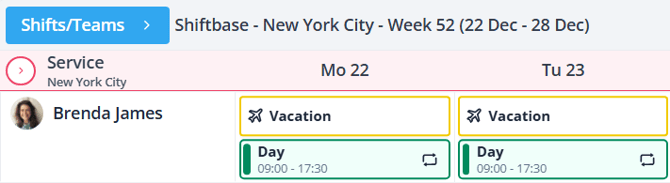 Vacation request pending