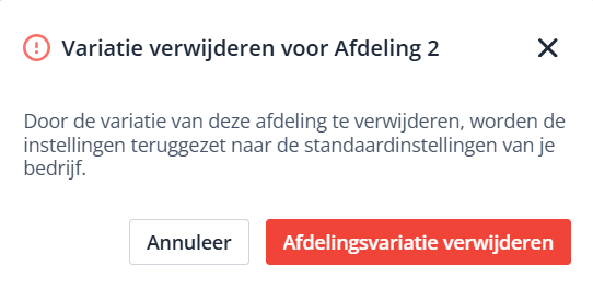 Variatie definitief verwijderen