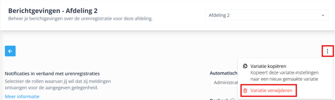 Variatie verwijderen