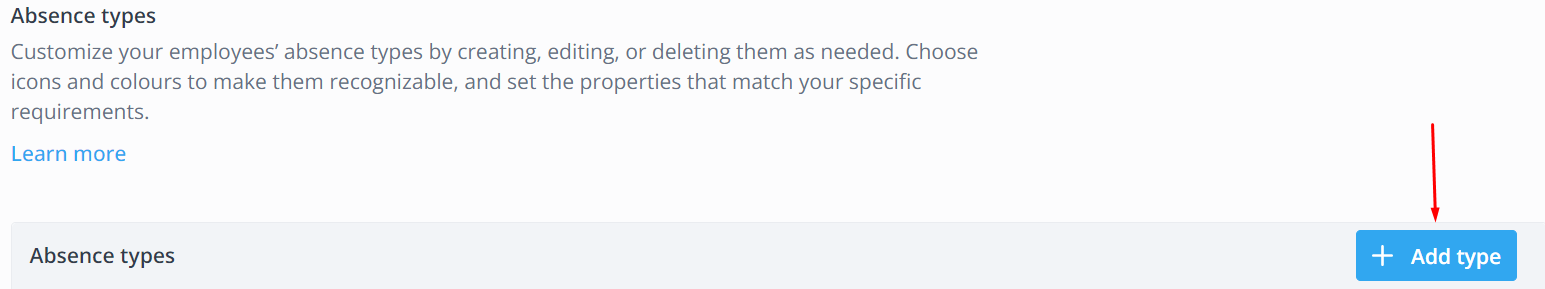 Can I create more than the standard Absence types?