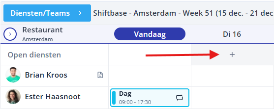 new open shift from schedule NL